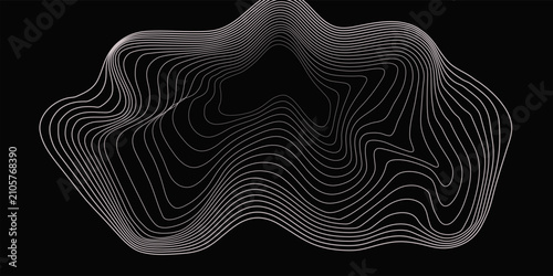 Cuadro en lienzo Create a bold look with a centric circle background featuring vector graphics of sound waves