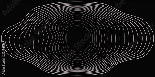 Cuadro en lienzo Create a bold look with a centric circle background featuring vector graphics of sound waves