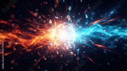 Dazzling display of energy as two powerful forces collide