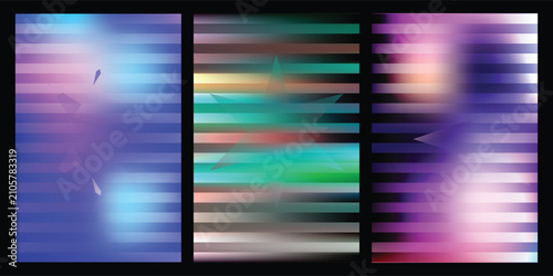 Canvas-taulu Vibrant abstract vector graphic illustration featuring three distinct panels wit