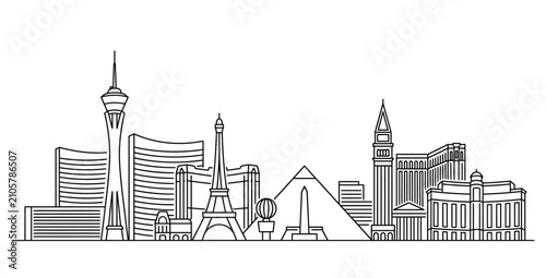 Foto Las vegas skyline outline modern minimalist art for travel and hospitality busin