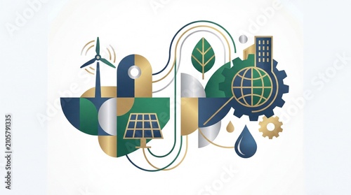 Abstract Floral Technology Background with Global Network Icons Cloud Computing Business Communication and Digital Vector Illustration