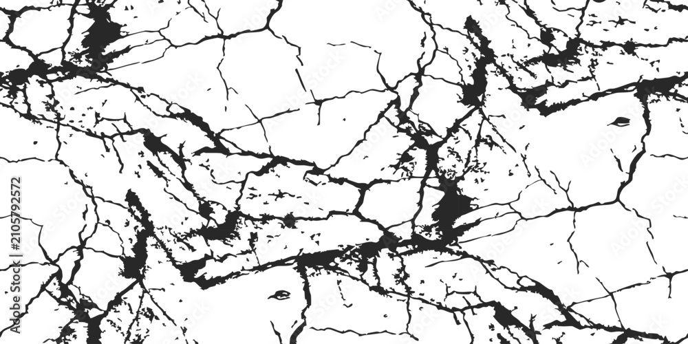 Obraz premium Black and white texture with abstract cracks and distressed grunge lines for vintage design and backdrop usage