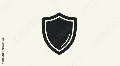 Obraz na płótnie Minimalistic black shield icon with white outline on a plain white background sy