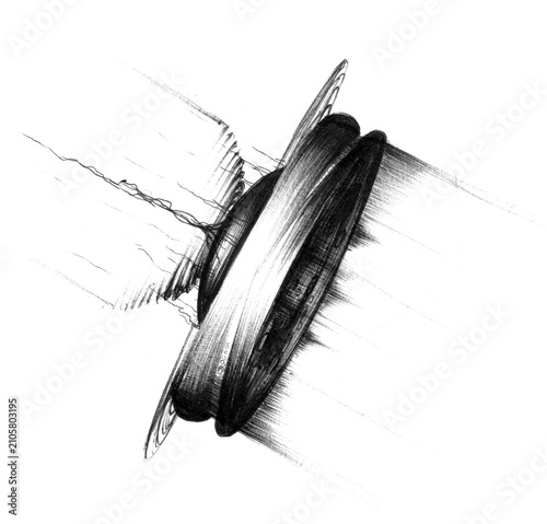 Obraz na płótnie FUTURISTIC COSMIC EXPLOSION CONCEPT ART WITH HIGH ENERGY WARP DRIVE MECHANISM AN