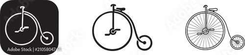 Canvastavla Vintage penny farthing bicycle icon set featuring antique transport and classic cycling symbols
