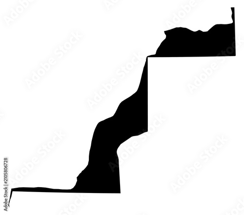 Obraz na płótnie A contour map of Western Sahara