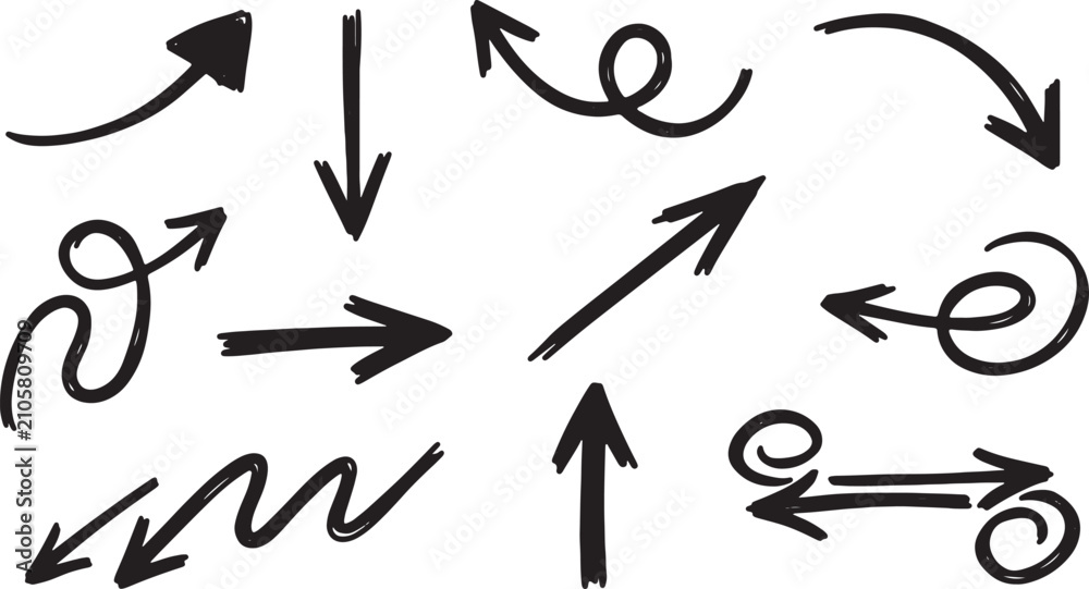Fototapeta premium Black and white of arrows and symbols abstract