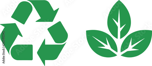 Recycle Icon featuring eco friendly arrows, heart, leaf symbols, environmental sustainability, waste management, green energy, and recycling concepts in editable vector icon set styles.