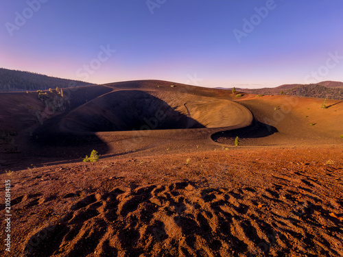 Cinder Cone crater in Lassen Volcanic National Park, California, USA just before sunset.