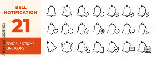 Принти на полотні Notification Bell Icon Set