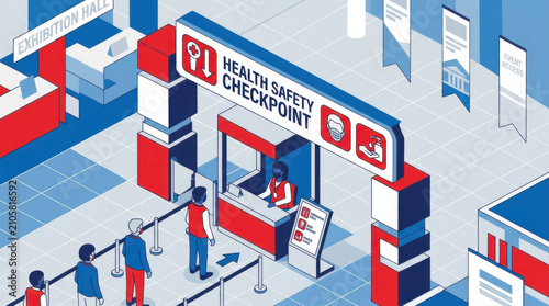 Health Safety Checkpoint For Exhibition Hall Event Access