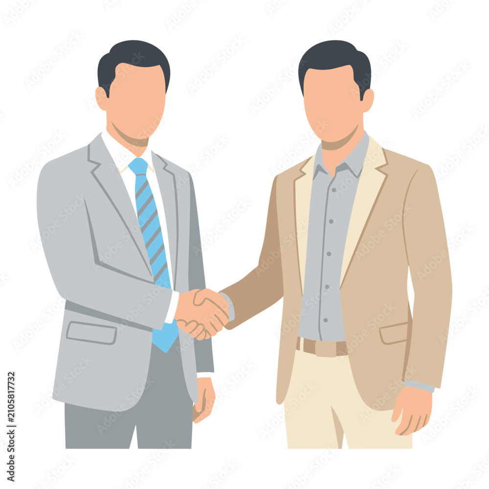 Fototapeta premium Two Businessmen Shaking Hands After Successful Negotiation Meeting Agreement Deal