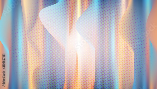 Cuadro en lienzo Iridescent wave pattern with halftone dots a colorful abstract background lines