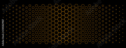 Canvastavla A minimalist abstract background with a neon hexagonal grid creates a sense of technology, symmetry, and digital precision
