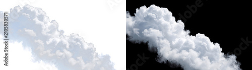 Tablou pe pânză White realistic fluffy cloud texture drifts diagonally across a dark sky in PNG,