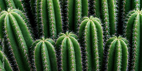 Close-up view of green cactus plants with spines