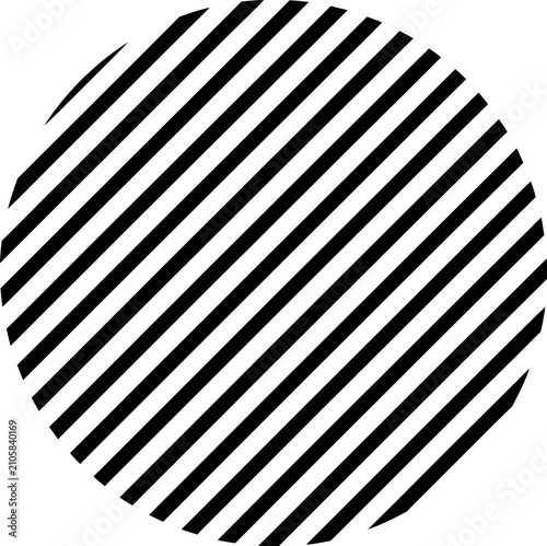 Diagonal Striped Circle Pattern Black White Round Texture Background