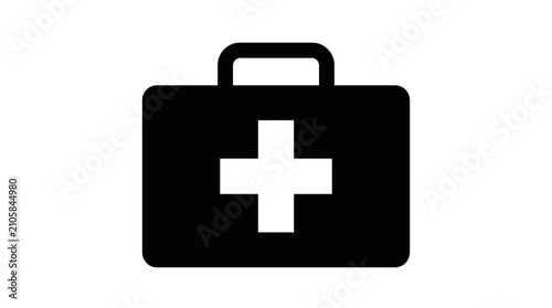 First aid kit icon black silhouette on a white background