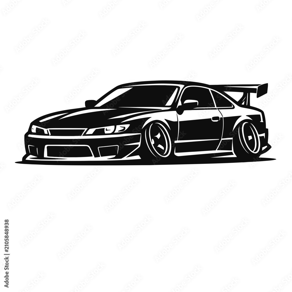 Fototapeta premium Stance Car Vector Illustration