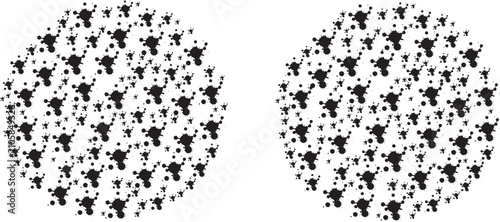 Фотография Black ink splash circular patterns featuring decorative grunge splatter elements