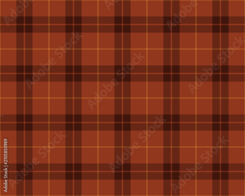 Obraz na płótnie Dark academia plaid seamless pattern, rust terracotta and espresso brown tartan