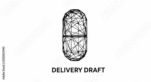 Abstract geometric capsule illustration symbolizing medical delivery or innovation
