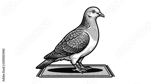 Fotografie Detailed illustration of a pigeon bird.