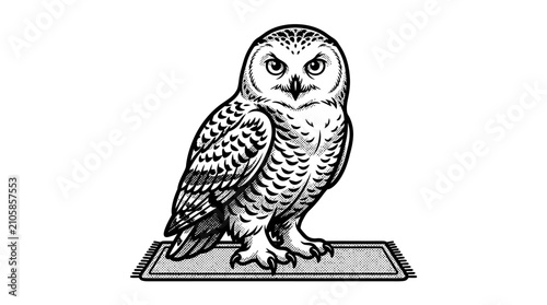 Принти на полотні Owl Bird Animal Illustration Drawing.