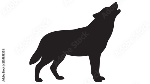 Cuadro en lienzo Wolf silhouette against a white background a stark and graphic animal form