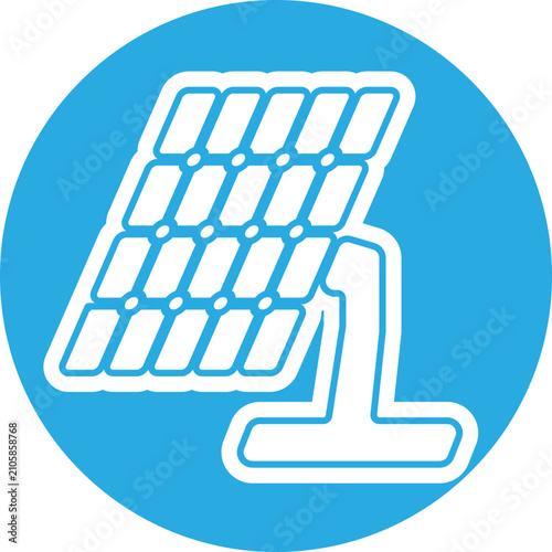 Solar Panel with Sun Illustration