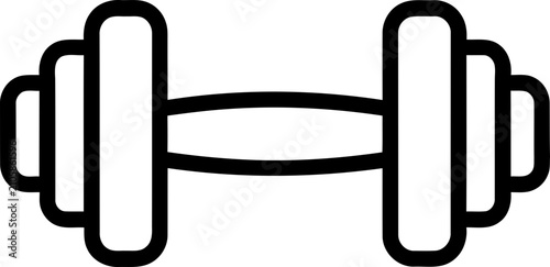 Photos Simple dumbbell icon, black outline, fitness and gym equipment symbol