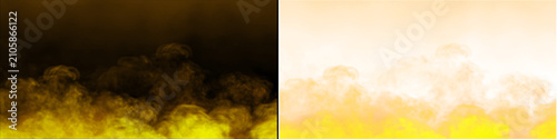 Photos Abstract yellow smoke or fire clouds on dark background textured wisps