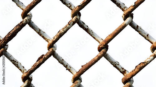 rusty metal fence
