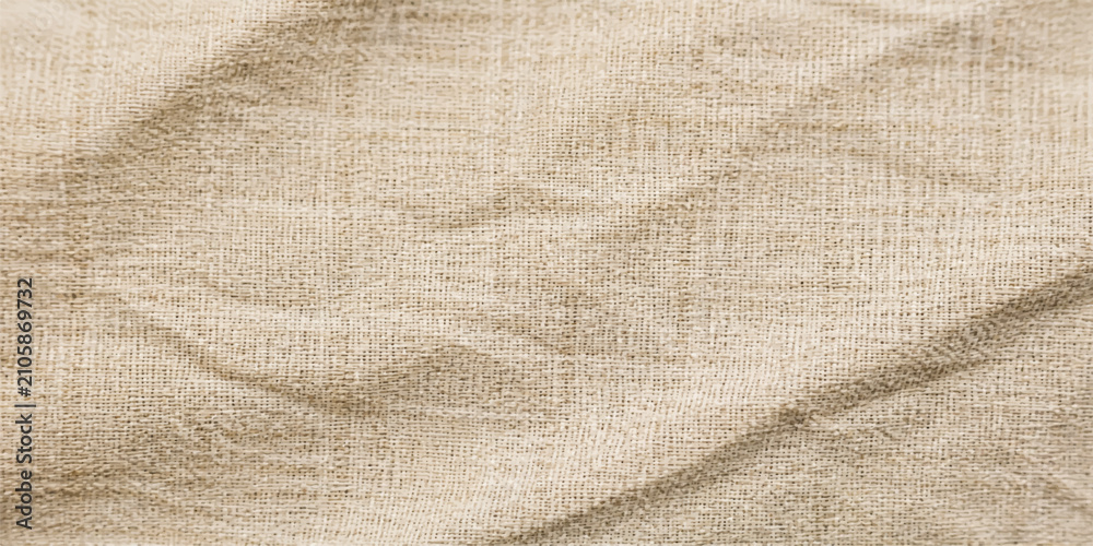Fototapeta premium Natural Beige Linen Fabric Texture Background with Soft Wrinkles and Woven Textile Surface Detail