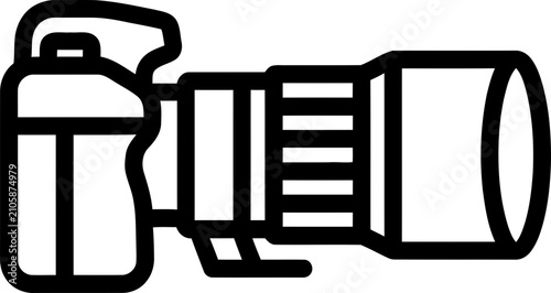Принти на полотні Professional Camera Icon - Vector Illustration of Photography Equipment