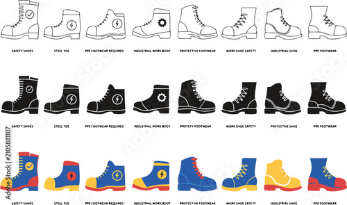 infographic of footwear types for workplace safety and industry