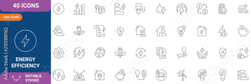 Bild auf Leinwand Energy efficiency icon set