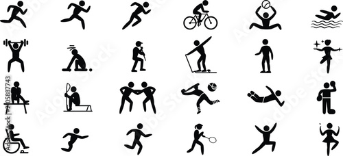 Sports and fitness icons untitled vector