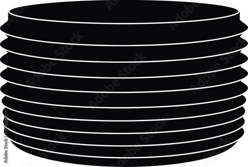 Silhouette design of an industrial corrugated plastic drainage pipe vector