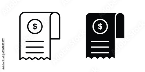 paper check receipt icon vector graphic series