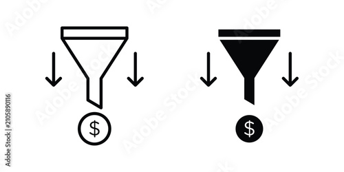 Sales funnel icon vector graphic series