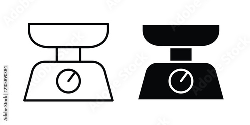 Schilderij op canvas Kitchen scales icon vector graphic series