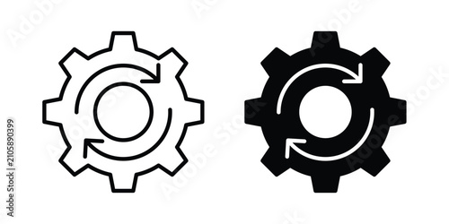 Canvastavla Recovery gear icon vector graphic series