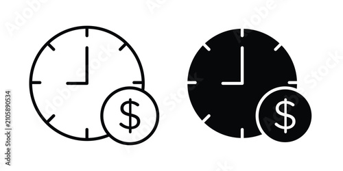 Time is money icon vector graphic series