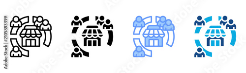 Quadro su tela Segment Icon Multiple Style Vector Illustration