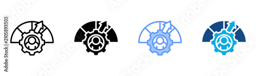 Cuadro en lienzo Performance Icon Multiple Style Vector Illustration