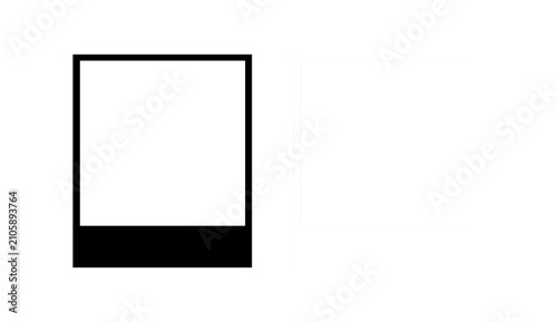 Minimalist graphic frame with a rectangular border and a solid black base, isolated design element for creative projects and professional layouts