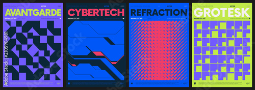 Vector minimalist colorful contemporary art with geometric shapes, bold aesthetic brutalist style inspired graphics, shape distortion effect, modern abstract poster collection 35