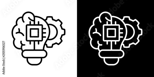 Cuadro en lienzo Innovation Icon Of Line Black And White Style Vector Illustrationn